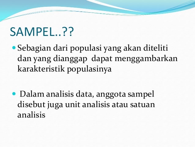 Metode Pengambilan Sampel Sampling