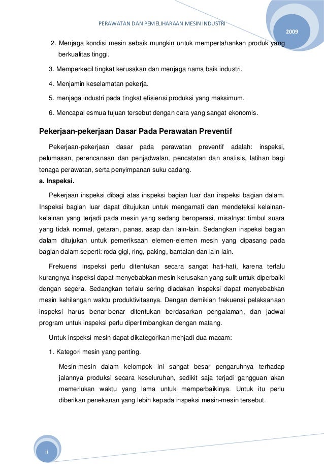 inspeksi mesin Metode perawatan mesin inspeksi mesin Metode perawatan mesin