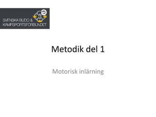 Metodik del 1 Motorisk inlärning 