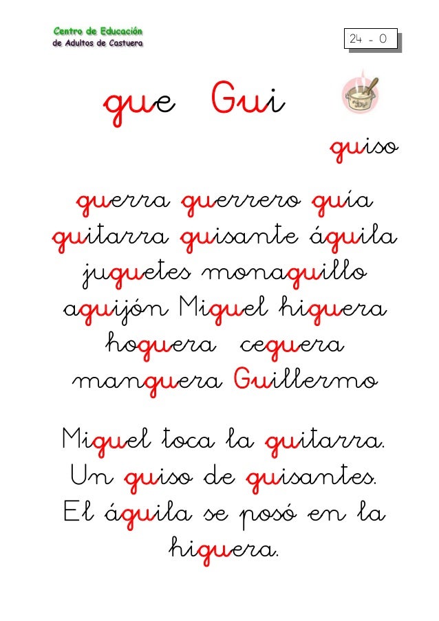 Metodo De Lectoescritura Letra Gue Gui