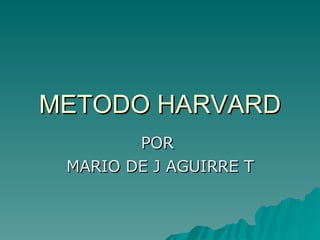 METODO HARVARD POR  MARIO DE J AGUIRRE T 