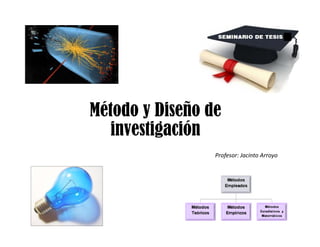 Método y Diseño de
investigación
Profesor: Jacinto Arroyo
 