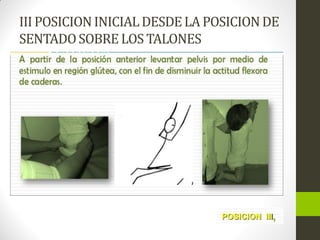 IIIPOSICIONINICIALDESDELA POSICIONDE
SENTADOSOBRE LOS TALONES
 