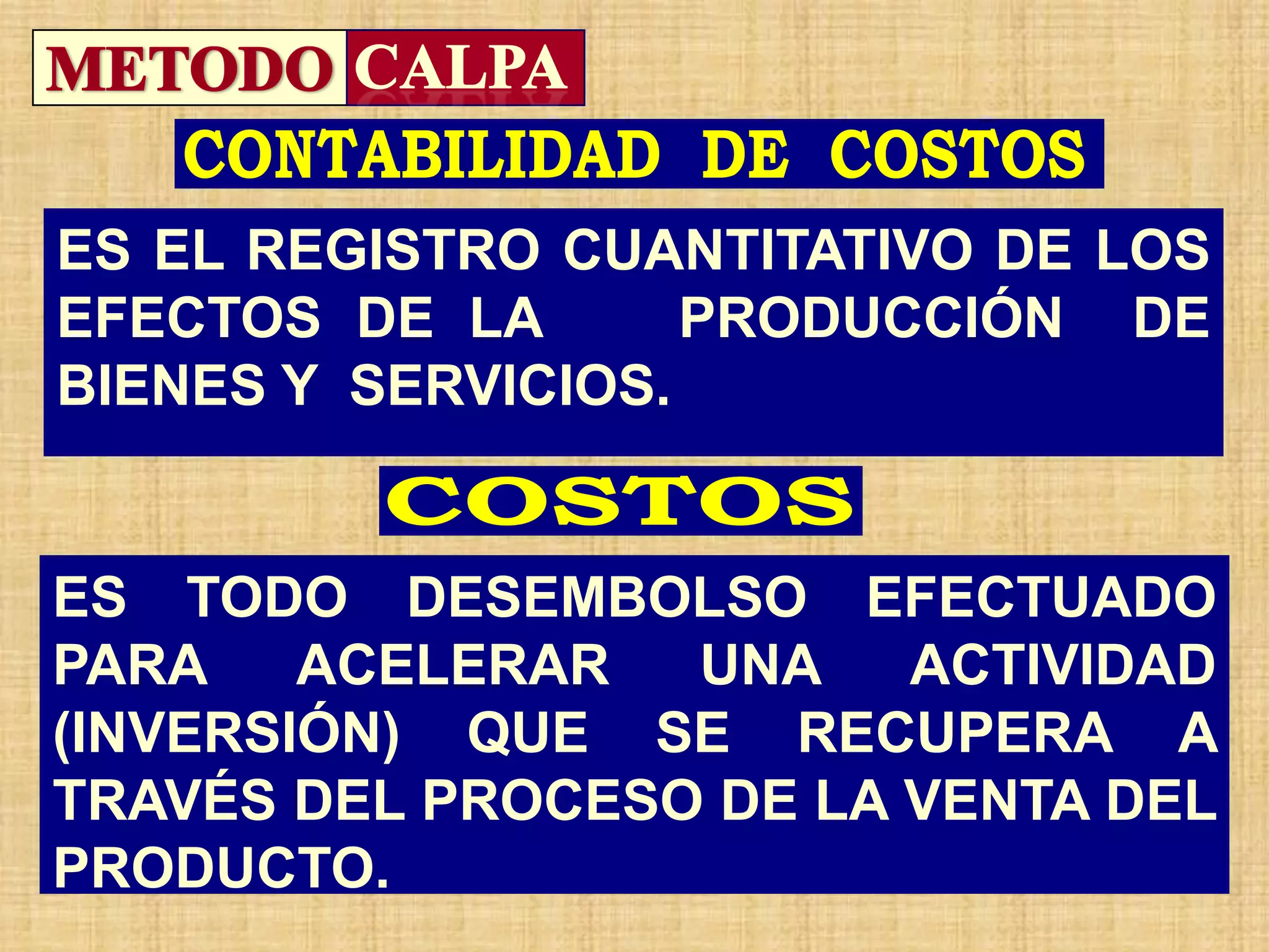Metodo calpa contabilidad de costos | PDF