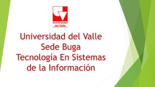 Universidad del Valle
Sede Buga
Tecnología En Sistemas
de la Información
 