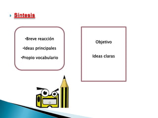 Síntesis Breve reacción 