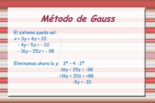 Me To Do Gauss Método de Gauss | ODP