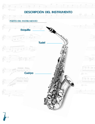 PARTES DEL INSTRUMENTO
DESCRIPCIÓN DEL INSTRUMENTO
Tudel
Boquilla
Cuerpo
 