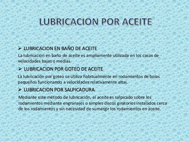 Sistema de lubricacion por baño de aceite