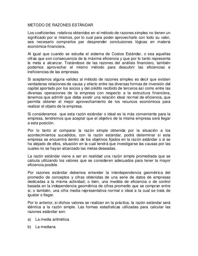 Metodo de razones estándar