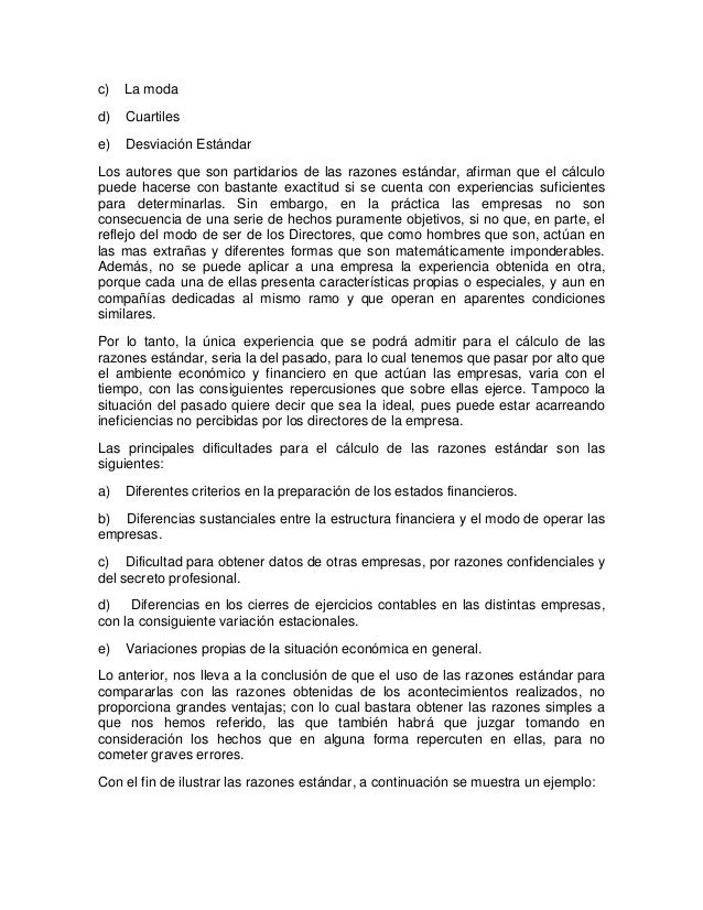 Metodo de razones estándar