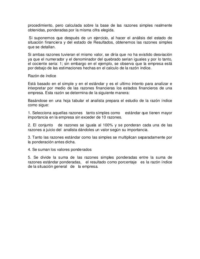 Metodo de razones estándar