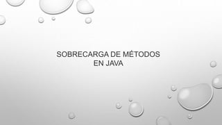 SOBRECARGA DE MÉTODOS
EN JAVA
 