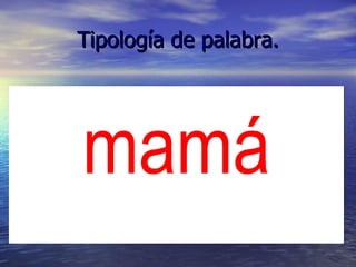 Tipología de palabra. 