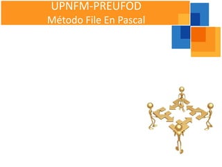 UPNFM-PREUFOD
Método File En Pascal
 