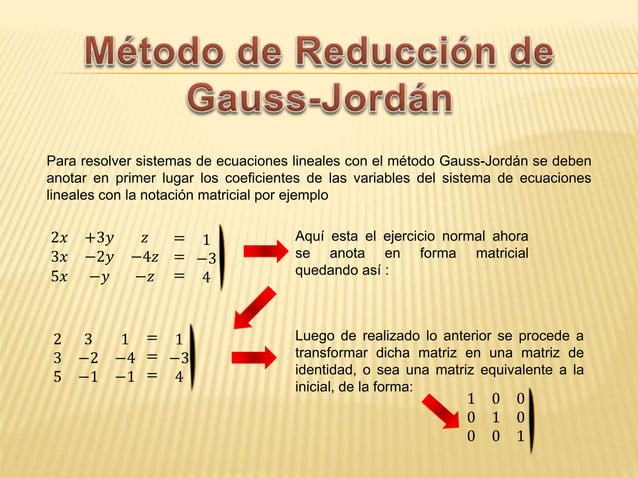 Metodo gauss y gauss jordan | PPTX | Physics | Science