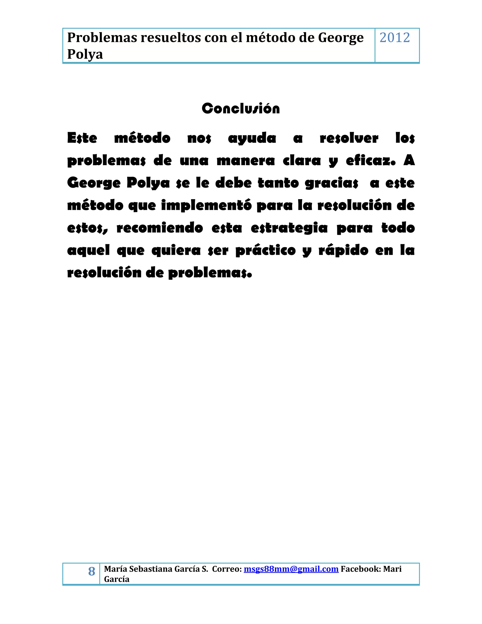 Metodo george polya | DOCX