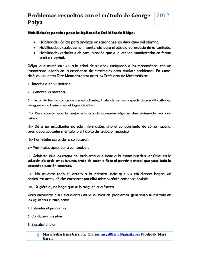 Metodo george polya | DOCX