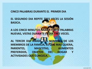AL INICIO SE JUEGA TRES VECES AL DIA DURANTE CINCO MINUTOS