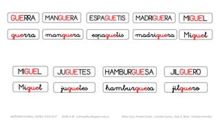 GUERRA
JILGUEROJUGUETES
MANGUERA
MIGUEL HAMBURGUESA
METODO GLOBAL, LETRA “GUE GUI” HABLA-M cortes0alba.blogspot.com.es Belén Caro, Natalia Cortés , Lourdes García , José A. Mora , Cristina González
ESPAGUETIS MADRIGUERA MIGUEL
guerra manguera espaguetis madriguera Miguel
jilguerojuguetesMiguel hamburguesa
 