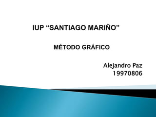 Alejandro Paz
19970806
MÉTODO GRÁFICO
 