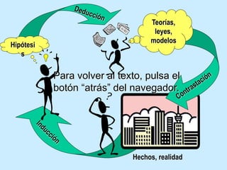 Hechos, realidad
Teorías,
leyes,
modelos
Hipótesi
s
Para volver al texto, pulsa el
botón “atrás” del navegador.
 
