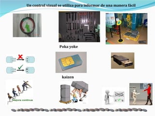 Un control visual se utiliza para informar de una manera fácil Poka yoke kaizen 