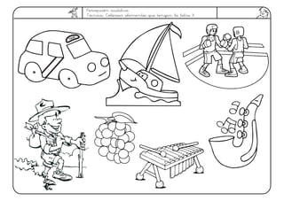 Percepción auditiva
Técnica: Colorear elementos que tengan la letra X
 