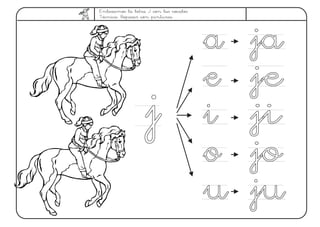 Enlazamos la letra J con las vocales
Técnica: Repasar con pinturas.
jaja
jeje
jiji
jojo
juju
jj
aa
ee
ii
oo
uu
 