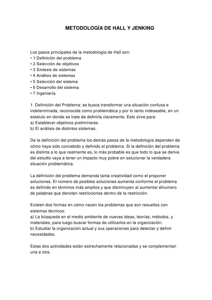 Metodología de hall y jenking unidad 4