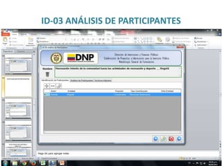 ID-03 ANÁLISIS DE PARTICIPANTES
 