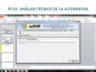 PE-01 ANÁLISIS TÉCNICO DE LA ALTERNATIVA
 