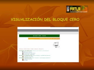 VISUALIZACIÓN DEL BLOQUE CERO 