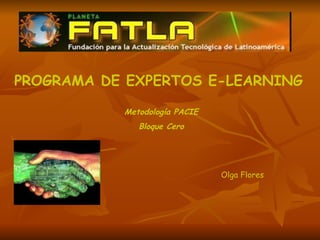 PROGRAMA DE EXPERTOS E-LEARNING Metodología PACIE Bloque Cero Olga Flores 