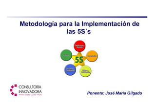 Ponente: José María Gilgado
Metodología para la Implementación de
las 5S´s
 