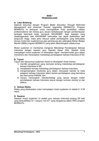 Metodologi Pembelajaran Bahasa Indonesia