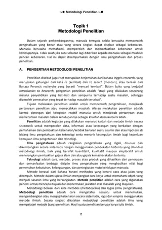 Metodologi Penelitian Komprehensif