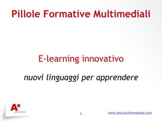 Pillole Formative Multimediali E-learning innovativo nuovi linguaggi per apprendere 