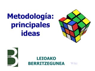 Metodología: principales ideas LEIOAKO BERRITZEGUNEA Wiki 
