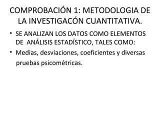 COMPROBACIÓN 1: METODOLOGIA DE LA INVESTIGACÓN CUANTITATIVA. ,[object Object],[object Object],[object Object]