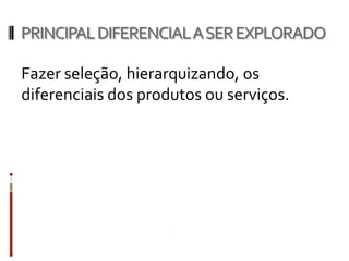 OBJETIVO / PROBLEMA A SER RESOLVIDO

Questionar como o consumidor visado vê
o produto ou serviço e qual o
comportamento que se deve despertar no
mesmo. Detalhar objetivos do
contratante.
 