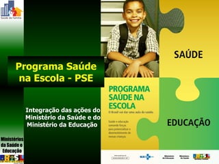 Integração das ações do Ministério da Saúde e do Ministério da Educação  Programa Saúde na Escola - PSE 