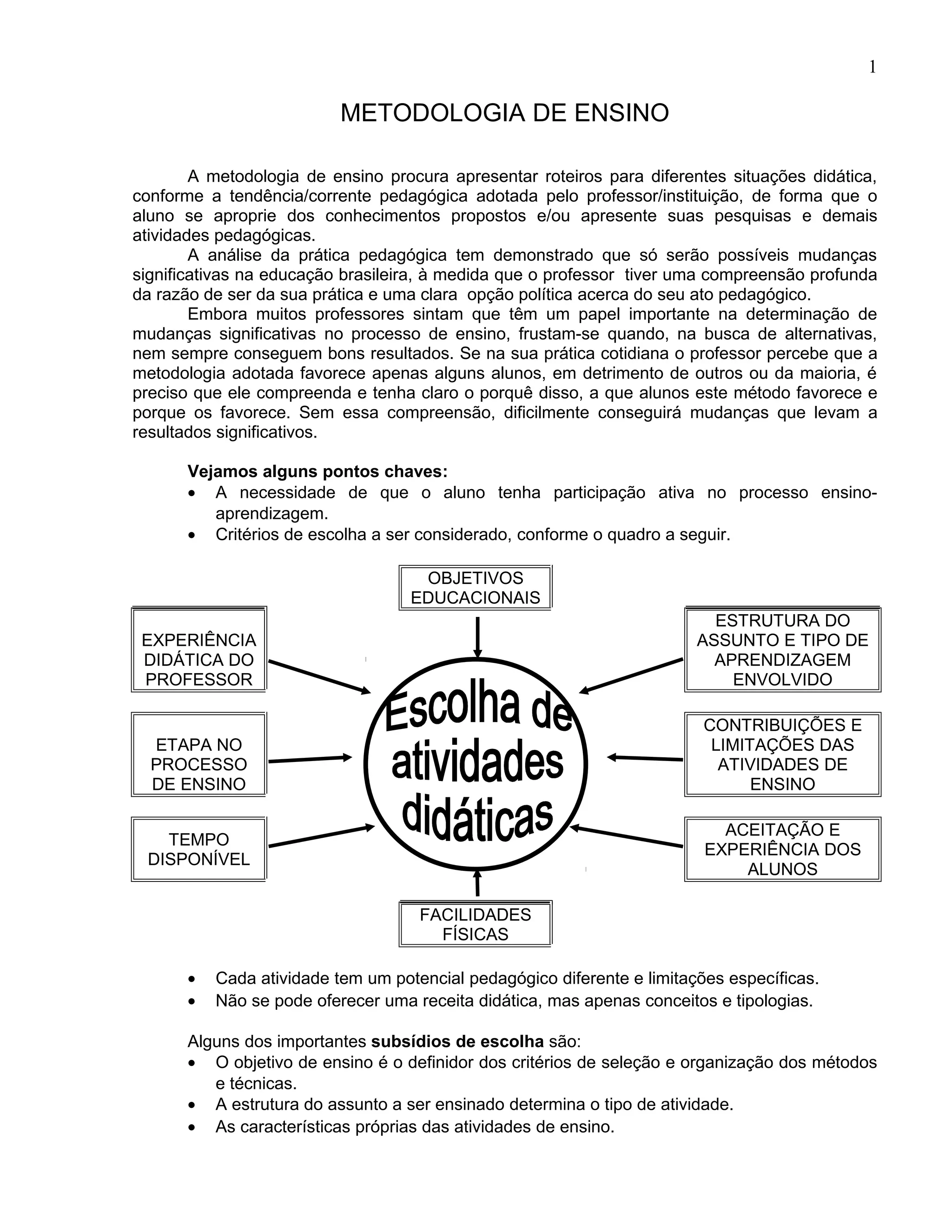 Metodologia de ensino | DOC | Education