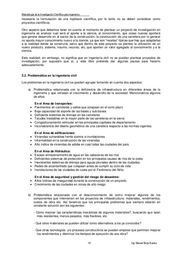 Metodologia De Investigacion Para Ingenieria Civil