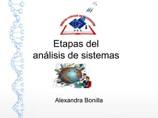 Etapas del
análisis de sistemas
Alexandra Bonilla
 