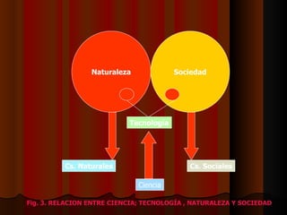 Naturaleza Sociedad Tecnología Cs. Naturales Cs. Sociales Ciencia Fig. 3. RELACION ENTRE CIENCIA; TECNOLOGÍA , NATURALEZA Y SOCIEDAD 