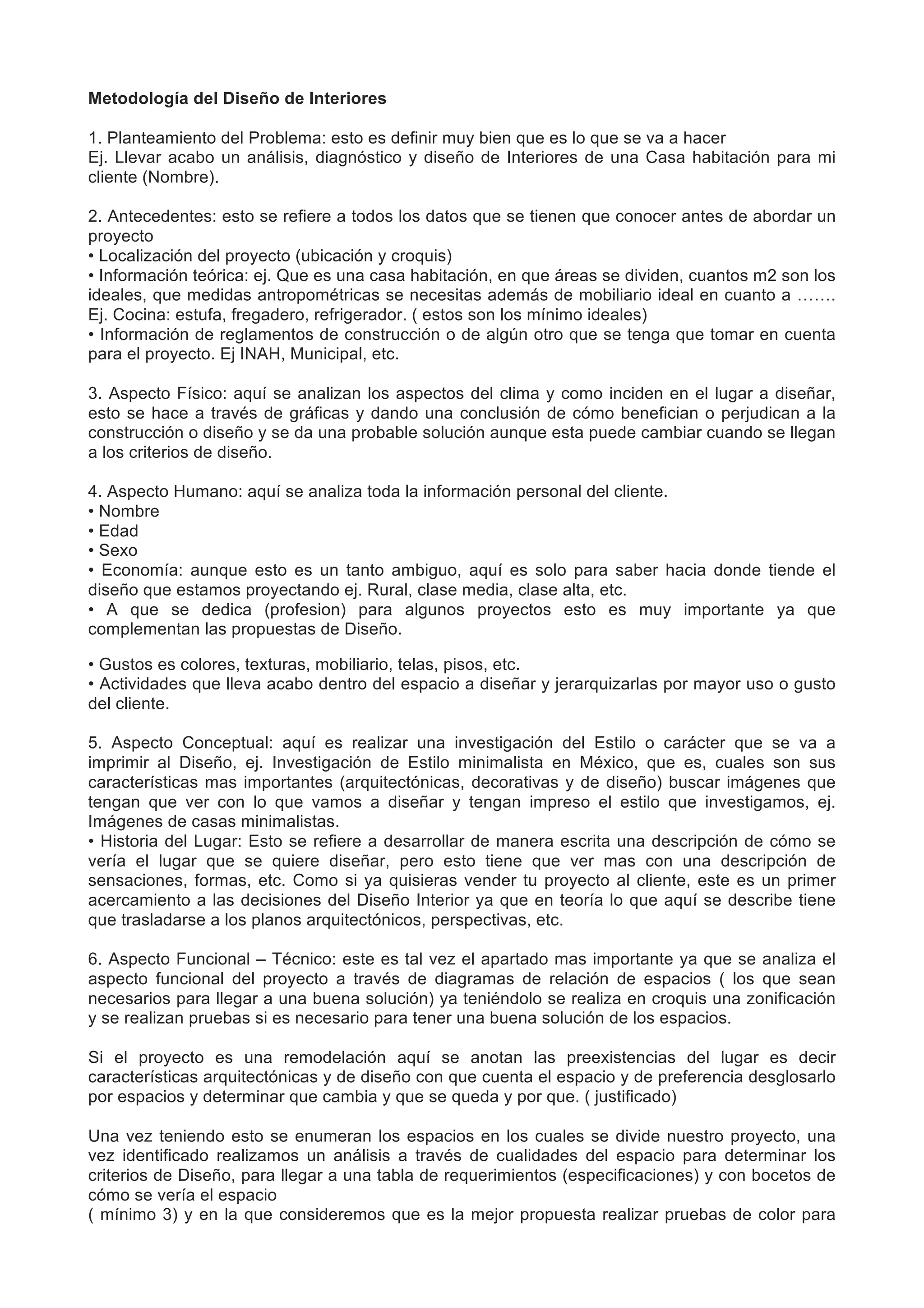 Metodología del diseño de interiores | PDF