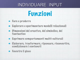 INDIVIDUARE INPUT

 