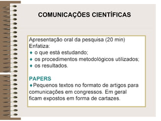 COMUNICAÇÕES CIENTÍFICAS
 
