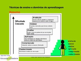 João José Saraiva da Fonseca Técnicas de ensino e domínios de aprendizagem Resumo 